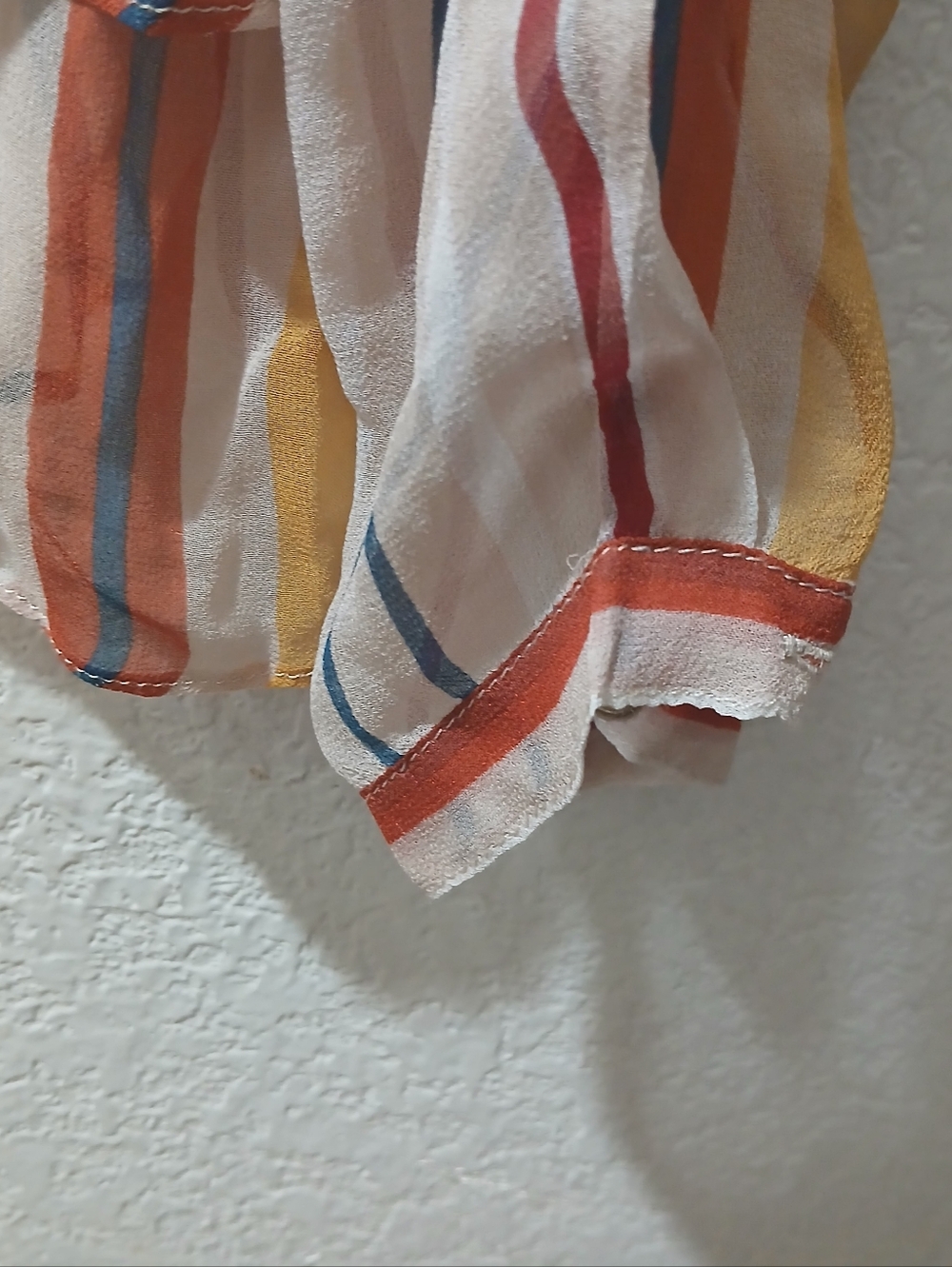 Maeve White Tunic with Mustard, Red & Blue Stripes - Picture 4 of 7